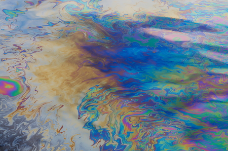 oil slick on the waterの写真素材