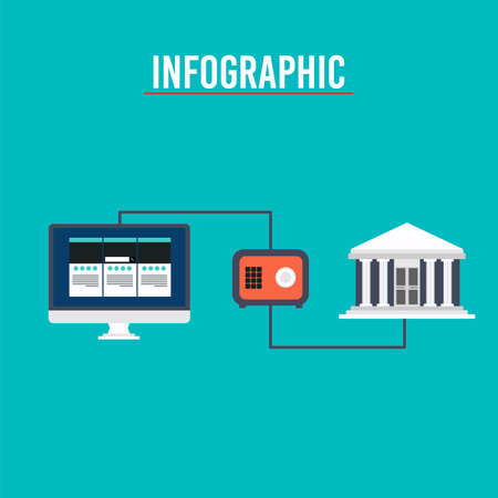Internet online banking.  Infographic vector illustrationのイラスト素材