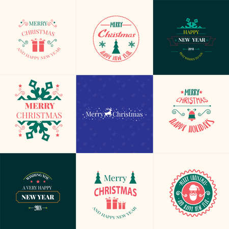 New Year Christmas label vector illustrationのイラスト素材