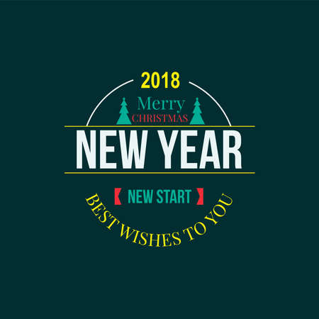 New Year Christmas label vector illustrationのイラスト素材