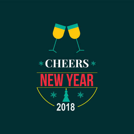 New year Christmas label vector illustrationのイラスト素材