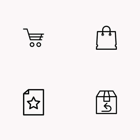 E-commerce line icon set Vector illustration isolated on white background.のイラスト素材