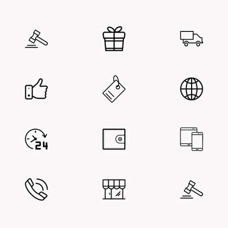 E-commerce line icon set imagesのイラスト素材