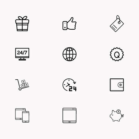 E-commerce line icon set.  You can use web app and other.のイラスト素材