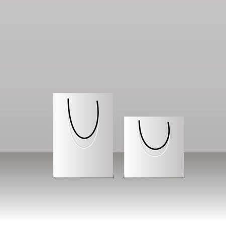 Paper bag template Vector illustration. Mock up easy to change colorのイラスト素材