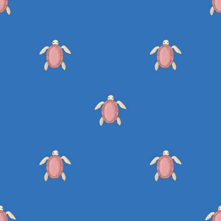 Seamless pattern turtle background. Vintage vector illustrationのイラスト素材