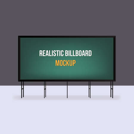 Mock up empty metal billboard vector illustration. Mockup for your advertisement and designのイラスト素材