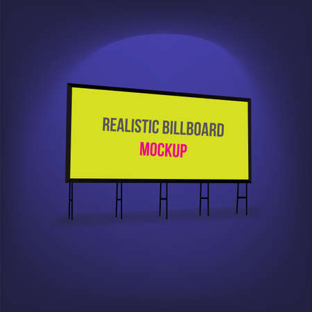 Mock up empty metal billboard vector illustration. Mockup for your advertisement and designのイラスト素材