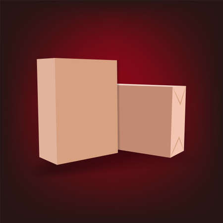 Cardboard package box. Flat design style. Vector illustrationのイラスト素材