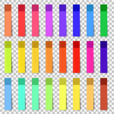 Different colored sheets of note papers collection.のイラスト素材