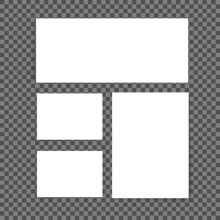 Blank white paper sheets. Vector illustration of design for business presentation, flyers, business cards.のイラスト素材