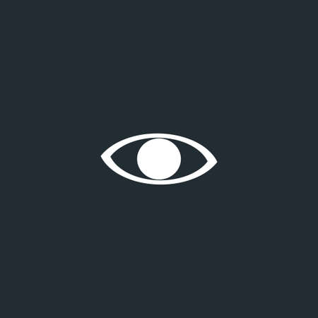 white Eye icon, black font, vector, singleのイラスト素材