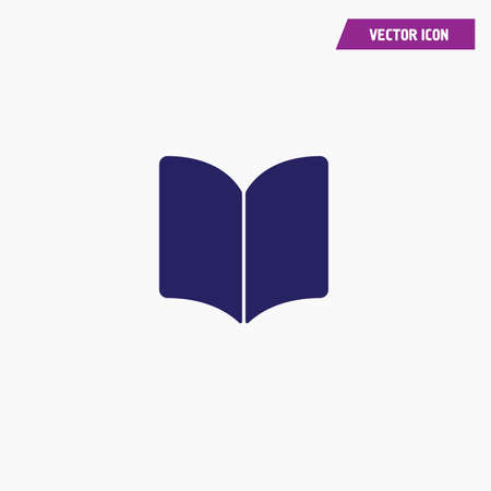 blue open book icon, white font, vectorのイラスト素材