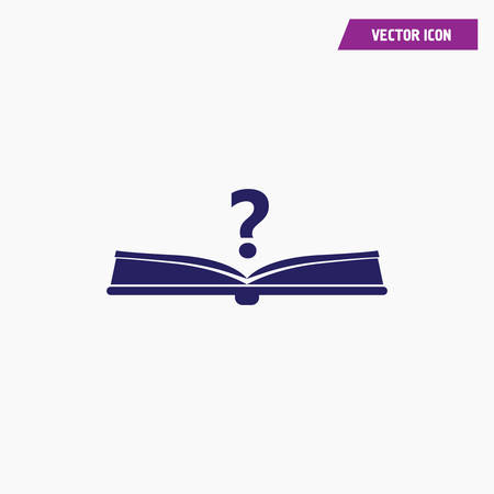 blue open question book icon, search, vector, white fontのイラスト素材