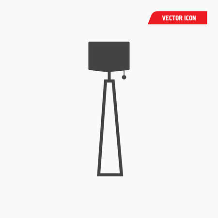 black standing lamp icon, vector eps10, white fontのイラスト素材