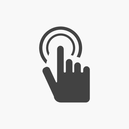 finger touch screen Icon Vector on white grey font.のイラスト素材
