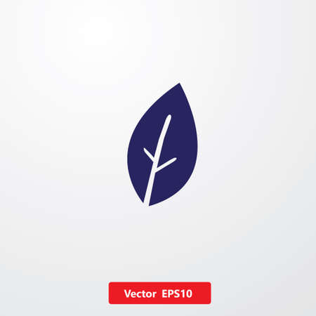 blue single leaf icon in white fontのイラスト素材