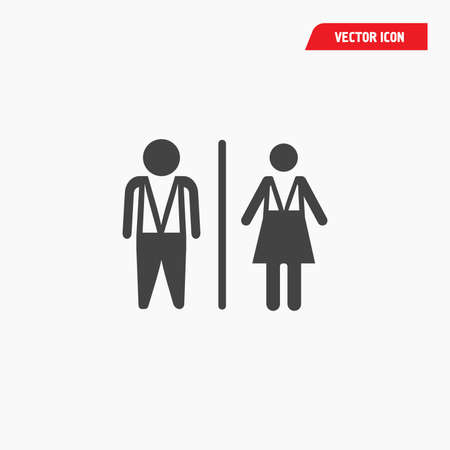 airport man woman wc icon, black whiteのイラスト素材