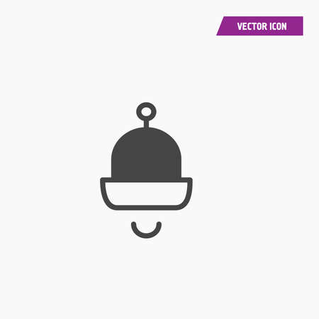 Black white alarm bell ring icon vector - Vector on white background.のイラスト素材