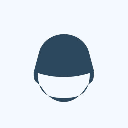 Black round army helmet icon. Vector on white background.のイラスト素材