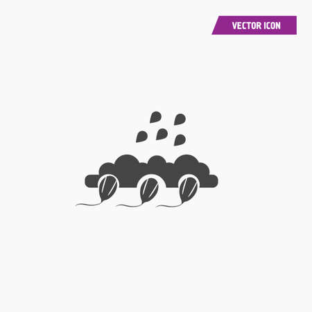 Germinated seed, praying for harvest icon vector. Harvest rain. Belief. Agriculture. Vector.のイラスト素材