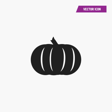 Black solid Halloween Pumpkin icon. Vector on white background.のイラスト素材