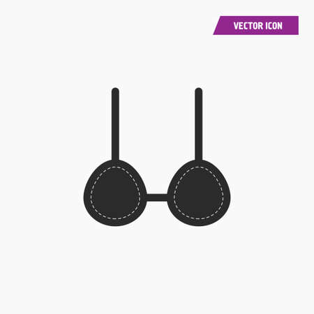 Black woman bikini, underwear icon. with white knit thread on it. vector.のイラスト素材