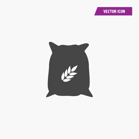 Grain Harvest Sack raster pictograph. Illustration style is a flat iconic grey symbol on a white background.のイラスト素材