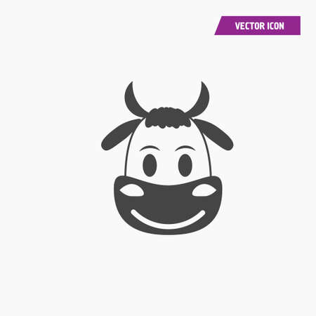 Swiss cow head icon illustration vector. on white background.のイラスト素材