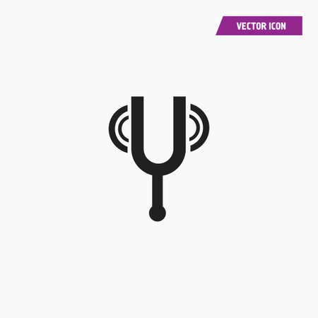 Vibration, frequency tuning fork vector icon. musical concept - Vectorのイラスト素材