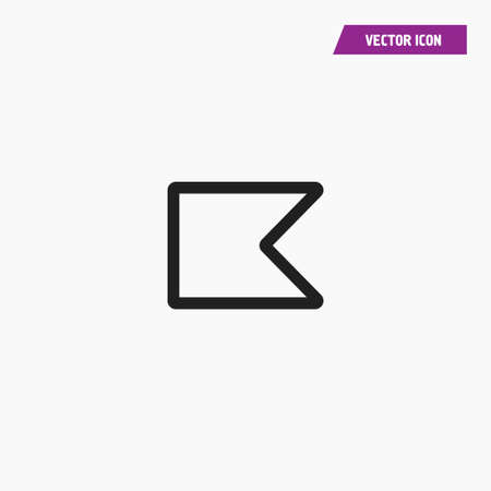 Black line flag icon with triangle shape corners. Vector on white background.のイラスト素材