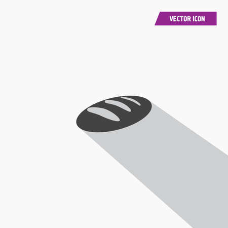 Black Bread, bakery icon with shadow Vector Illustration on the white background. - Vectorのイラスト素材