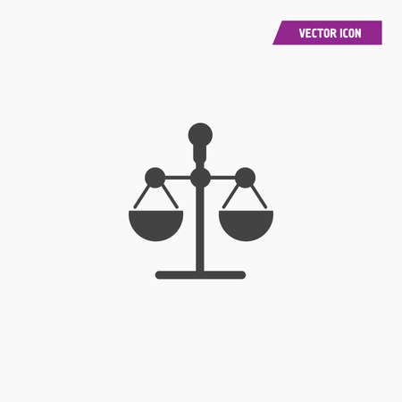 Black law scale vector icon, justice symbol. Modern, simple flat vector illustration for web site or mobile app - Vectorのイラスト素材