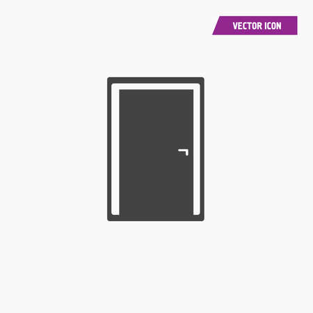 Black Closed Door Icon in trendy flat style isolated on grey background. Closed door symbol for your web site design, logo, app, UI. Vector illustration, EPS10. - Vectorのイラスト素材