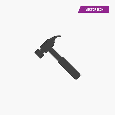 Black flat hammer icon in trendy flat style design. Vector graphic illustration. Editable vector stroke. EPS 10. - Vectorのイラスト素材