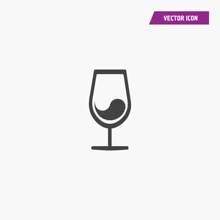 Black design wine glass icon with wine in it ,vector illustration template - Vectorのイラスト素材