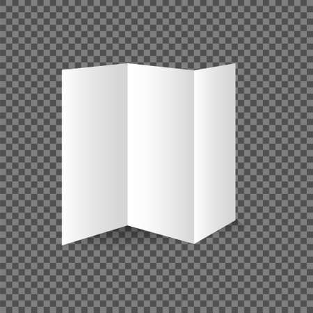 White blank folding paper flyer,brochure. On grey font - Vectorのイラスト素材