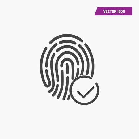 Scan fingerprint icon isolated sign symbol. Flat Vector illustration. Can be used for mobile and web design.のイラスト素材