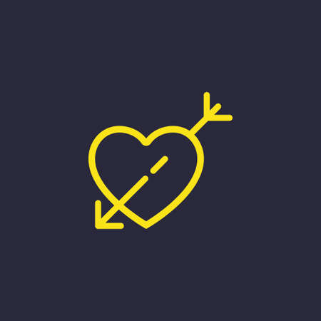 Valentine's day. Romantic design elements isolated. Thin line version. Vector illustration. Heart...