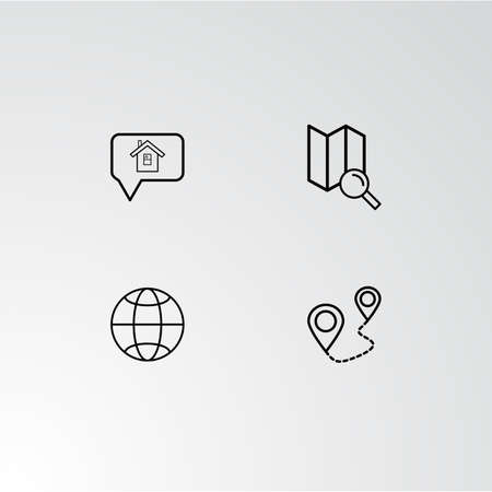Set of 4 perfect icons for navigation. Vector illustration.のイラスト素材