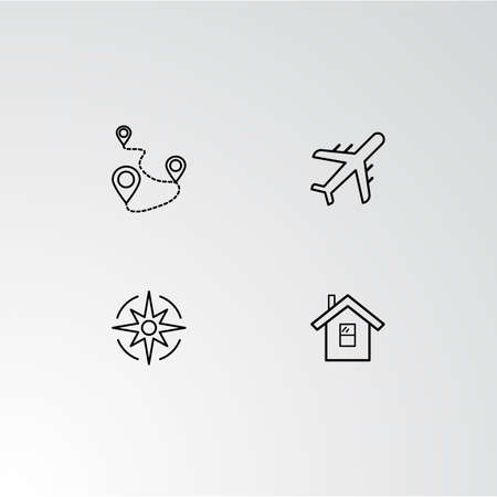 Set of 4 perfect icons for navigation. Vector illustration.のイラスト素材