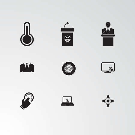 Set of 9 perfect miscellaneous icons. Vector illustration.のイラスト素材