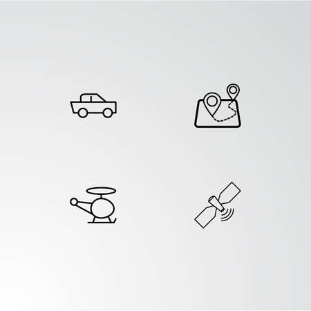 Set of 4 perfect icons for navigation. Vector illustration.のイラスト素材