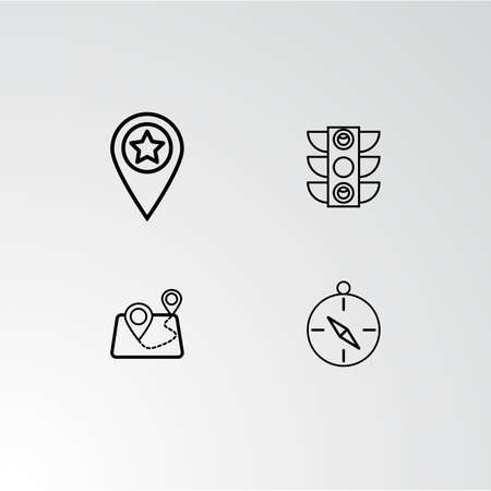 Set of 4 perfect icons for navigation. Vector illustration.のイラスト素材