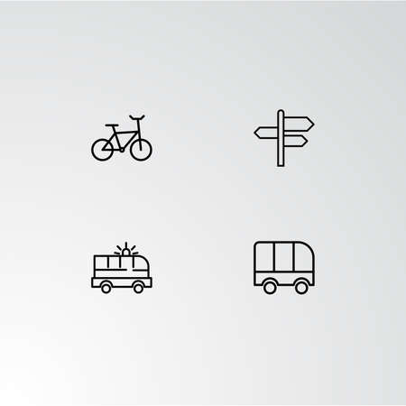 Set of 4 perfect icons for navigation. Vector illustration.のイラスト素材