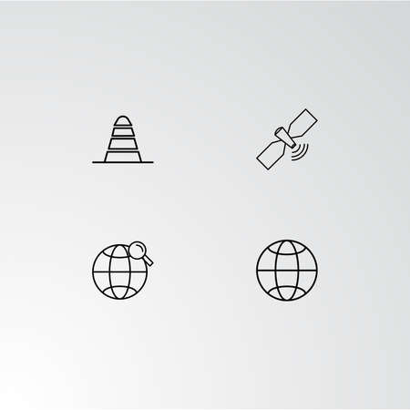 Set of 4 perfect icons for navigation. Vector illustration.のイラスト素材