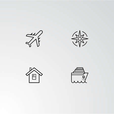 Set of 4 perfect icons for navigation. Vector illustration.のイラスト素材