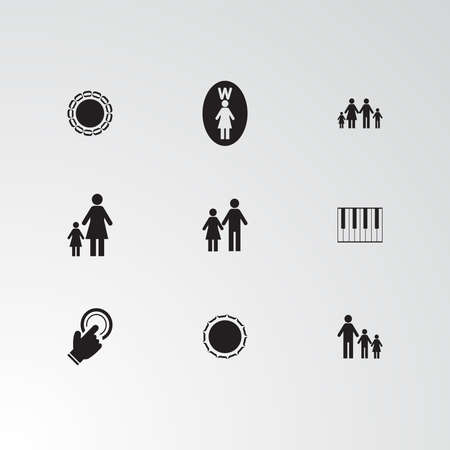 Set of 9 perfect miscellaneous icons. Vector illustration.のイラスト素材