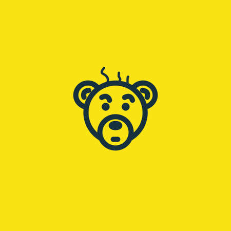 Valentine's day. Romantic design elements isolated. Thin line version. Vector illustration. Bear iconのイラスト素材