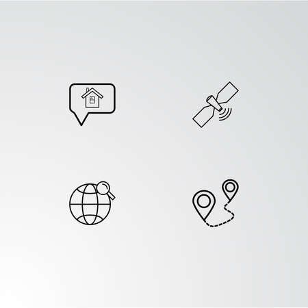 Set of 4 perfect icons for navigation. Vector illustration.のイラスト素材